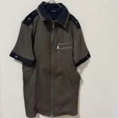 平成　ギャル男　お兄系　半袖　リブTシャツ　重ね着風　V系　ギミックのサムネイル