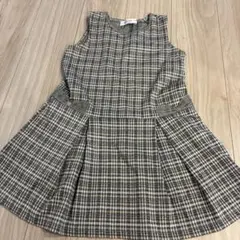 moo non non チェック柄 ノースリーブワンピース 130