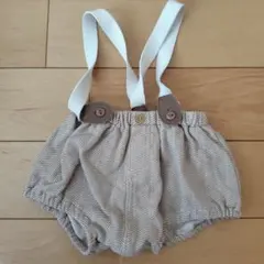 Cottoli ストライプ サスペンダー付きボトムス　半ズボン