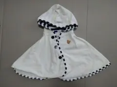 ミキハウス　ケープコート　フード付き　ポンチョ70-90　ボーダー　羽織　日除き