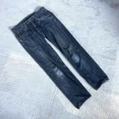 【グリーンレーベルリラクシング】（36）ストレートデニムパンツ ジーンズ ブルー