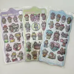 おまけ有　ラブブ　立体シール　シール　ぷくぷくシール　オーロラ　ボンボンドロップ