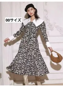 SNIDEL ビッグカラーコルセットワンピース　00サイズ