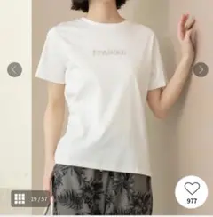 OPAQUE.CLIP ロゴスパンコールTシャツ ホワイト 38/Mのサムネイル