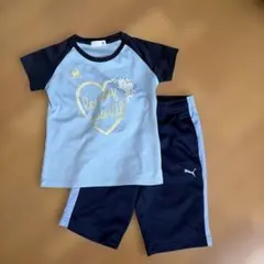 PUMA プーマ キッズ ジャージ 運動会水色女の子120 ハーフパンツtシャツ