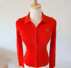 LACOSTE ラコステ ジップ リブニット ウール 40 Y2K カーディガンのサムネイル