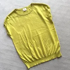 23区【M相当】シーアイランドコットン100% フレンチスリーブ／半袖ニットのサムネイル