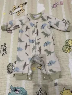 恐竜柄　フリースロンパース　70cm