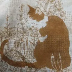 猫柄 スカーフ ベージュまたは薄いグレー