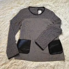 ★美品★WEEKEND MaxMara 長袖 カットソー 黒白　チェック柄