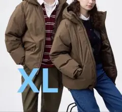 GU ウォームパデッドパーカ　ブラウン　brown 中綿　XL