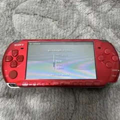 PSP 3000 レッド　大容量バッテリー使用
