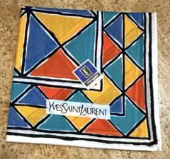 【新品未使用】Yves Saint Laurent 幾何学模様 ハンカチ