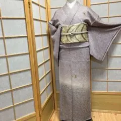 ［6118］訪問着 総絞り 雪輪花 金糸 ガード加工済 ぼかし 正絹 着物 袷のサムネイル