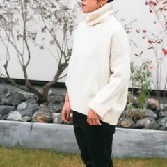 GALERIE VIE ファインウールアイボリータートルニット