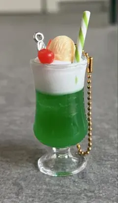 美品　喫茶店のクリームソーダ メロンクリームソーダ ミニチュア　昭和　平成リアル