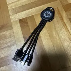 フランクフルト 公式グッズ マルチ充電ケーブル キーホルダー型 ブラック