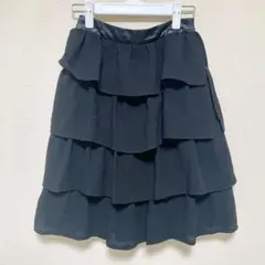 CROLLA クローラ ティアードスカート 黒 サイズ36のサムネイル