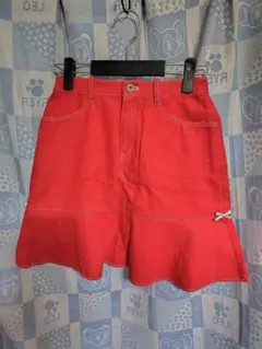 メゾピアノ子供　 赤ペプラムスカート 160（L）