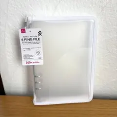 ダイソー A5 6リングファイル 白色 ホワイト シール帳 バインダー