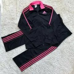【美品人気カラー】アディダス　ジャージ上下　セットアップ　ピンク　ロゴ刺繍
