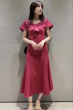 SNIDEL カットフリルマーメイドワンピース ピンク S