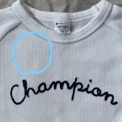 おすすめ秋物チャンピオン刺繍ロゴトップス長袖カットソー白110センチLeeデニム