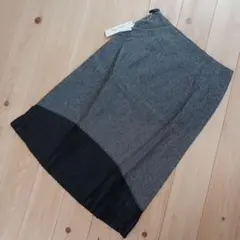 新品 mader Acca マダーアッカ 裾プリーツ切替ツィードスカート 配色