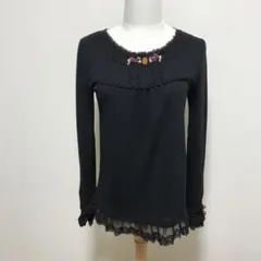 【美品✨️】【M】axes femme 長袖カットソー レース装飾のサムネイル