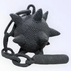 モーニングスター かぎ針　ハンドメイド 編み物 編みぐるみ　毛糸 グレー あみぐるみ モーニングスター 毛糸 ハンドメイド 編み物