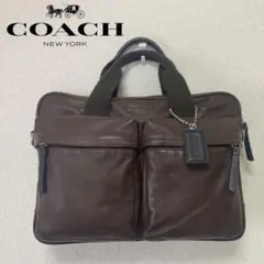 COACH ビジネスバッグ トンプソンレザースリムコミューター 濃茶のサムネイル