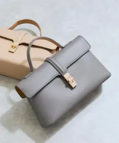 VIS ひねり金具ワンハンドルミニショルダーバッグ/2WAY グレー