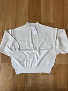 【新品未使用】BEAMS HEART ホワイト バルーン袖 ハイネックニット