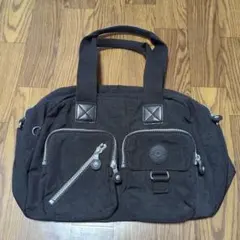 【良品】KIPLINGキプリングハンドバッグ黒ミニボストンバッグ