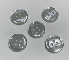 白 シルバー 丸型ボタン 5個セット