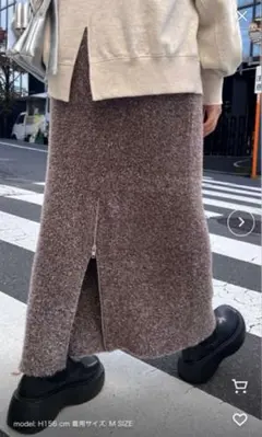 新品　未使用　チャオパニックティピー　2way ラメニットジップ　スカート　茶色