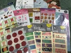 ハンドメイド　資材　まとめ売り シール　デザインペーパー　レターセット