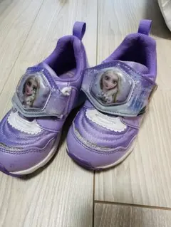 アナと雪の女王 キッズシューズ 紫　16cm