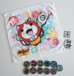 妖怪ウォッチ ハンドタオル　ハンカチ　メダル11個付き