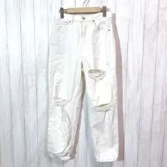 【GU 】　ジーユー　ダメージジーンズ　デニム　レディース　ワイド　M