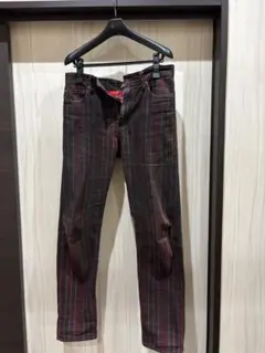 RED EAR チェック柄 ストレートデニムパンツ メンズのサムネイル