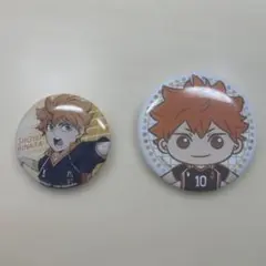 ハイキュー!!日向翔陽缶バッチ2個セット