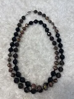 新品　ロング ネックレス オニキス 淡水真珠 パール デザイン シルバー　天然石