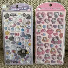 【正規品】コットンパフィーキティ、クラックスうるちゅるポップシール2枚セット