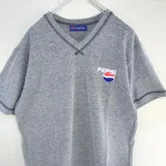 ペプシコーラ　Tシャツ　ワッペン　刺繍ロゴ　グレーのサムネイル