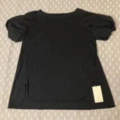 ラトータリテ　パフスリーブ Tシャツ ブラック　オーガニックコットンスムースのサムネイル