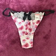 30.エメフィールTバックショーツピンク花柄L