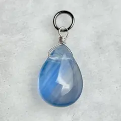 S925 ブルーフローライト チャーム ネックレス ペンダント トップ