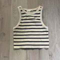 H&M ストライプ柄リブタンクトップ XS
