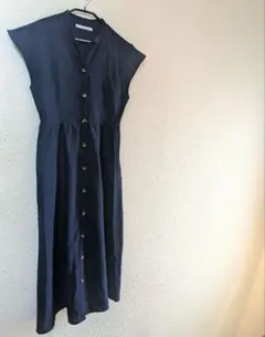 美品 スローブイエナ リネンブレンドロングワンピース フレンチ